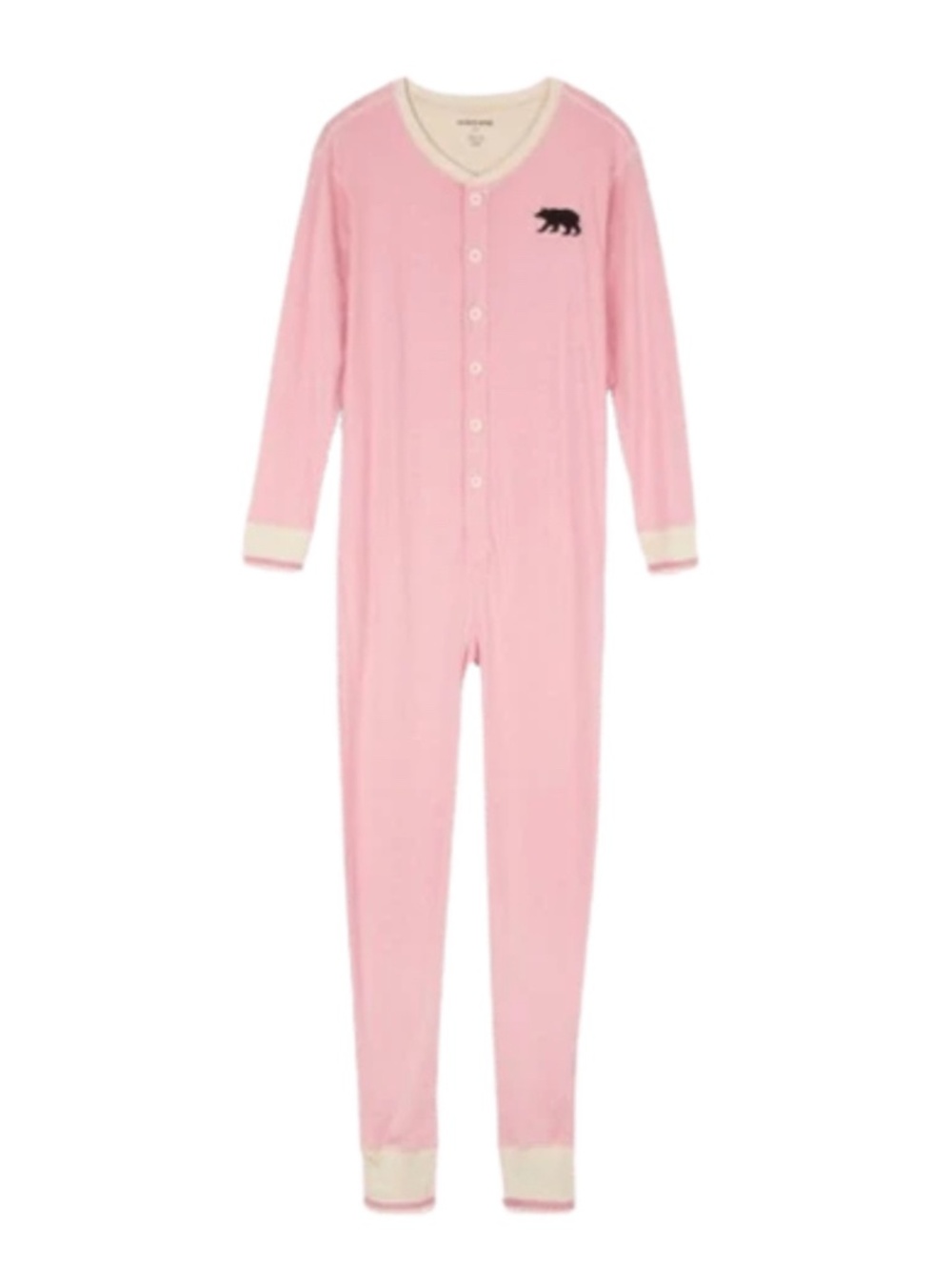 Little Blue House Bear Bum Dropseat Onesie PJs Pink S EUC UNION SUIT
